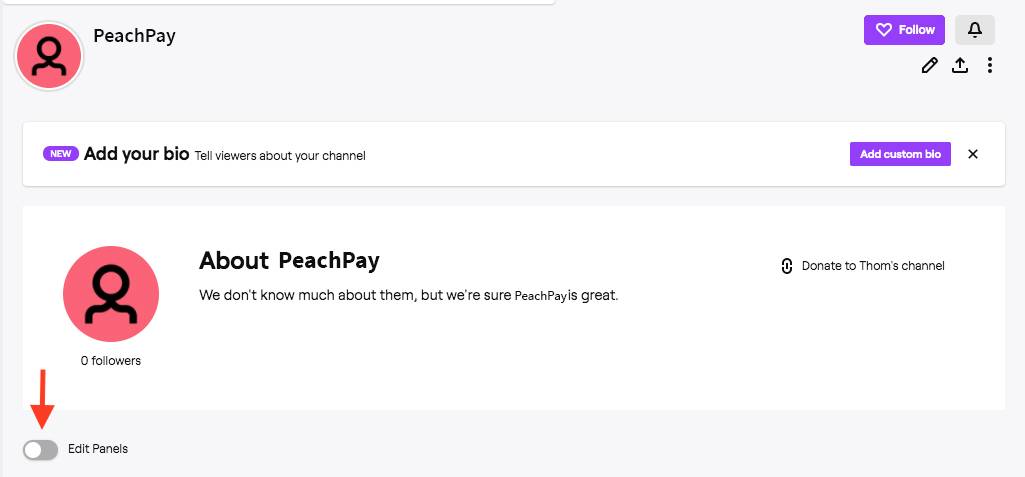 Profile page - PeachPay