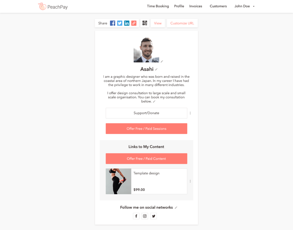 Offer Paid Consultation via PeachPay